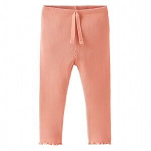 Zara Girls Coral Waffle Weave Leggings - 4-5T